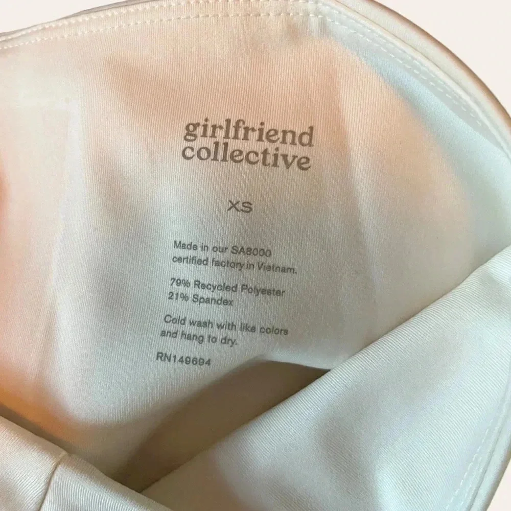 NWT Girlfriend Collective high rise compressive leggings Ivory XS 28.5” - Picture 6 of 8